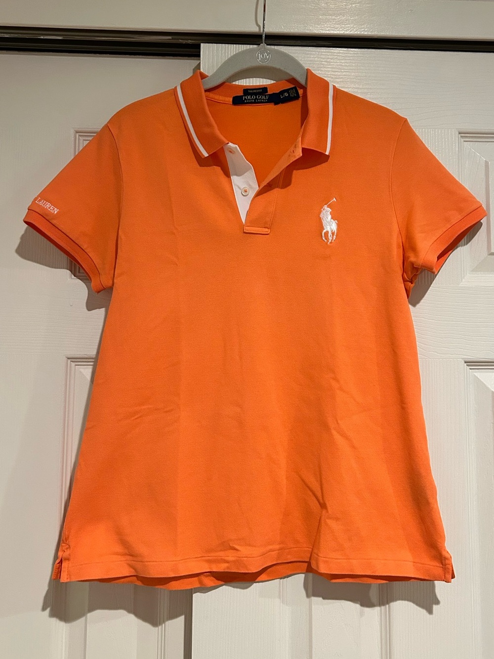 Ralph Lauren Orange Polo Shirt golf with White Pony size large